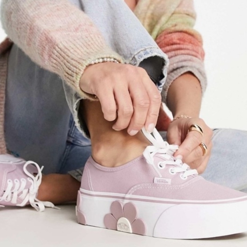 Vans Lavender Flower Platform Sneakers